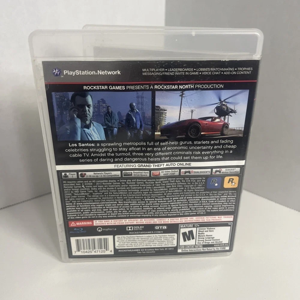 Grand Theft Auto V GTA 5 Sony PlayStation 3 PS3 Rockstar Games 2013